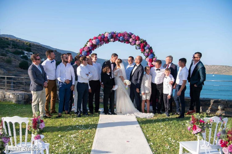 wedding ceremony in Villa Marina in ELOUNDA CRETE