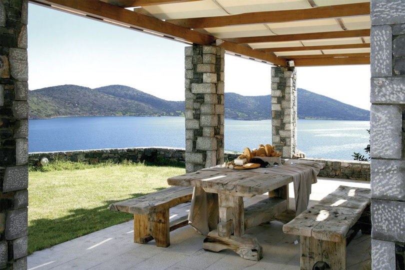 Table with a sea view in Villa Marina in ELOUNDA CRETE