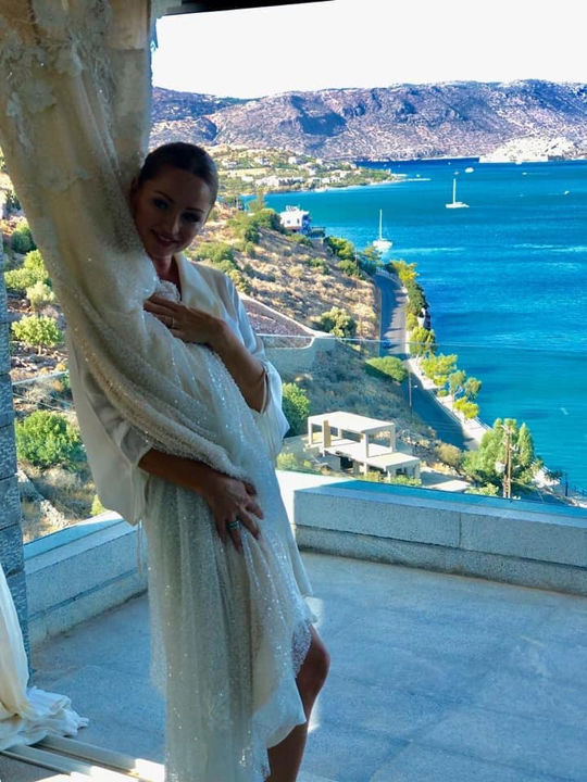 A beautiful girl relaxing in Villa Marina in ELOUNDA CRETE