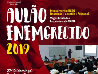 Instituto Steve Biko abre inscrições para Aulão ENEMgrecido 2019!