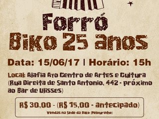 Instituto convida bikud@s e apoiador@s para o Forró Biko 25 anos!