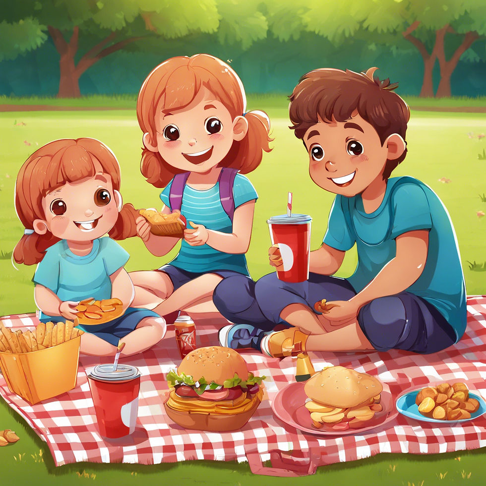 Kids on school picnic having snacks.jpg