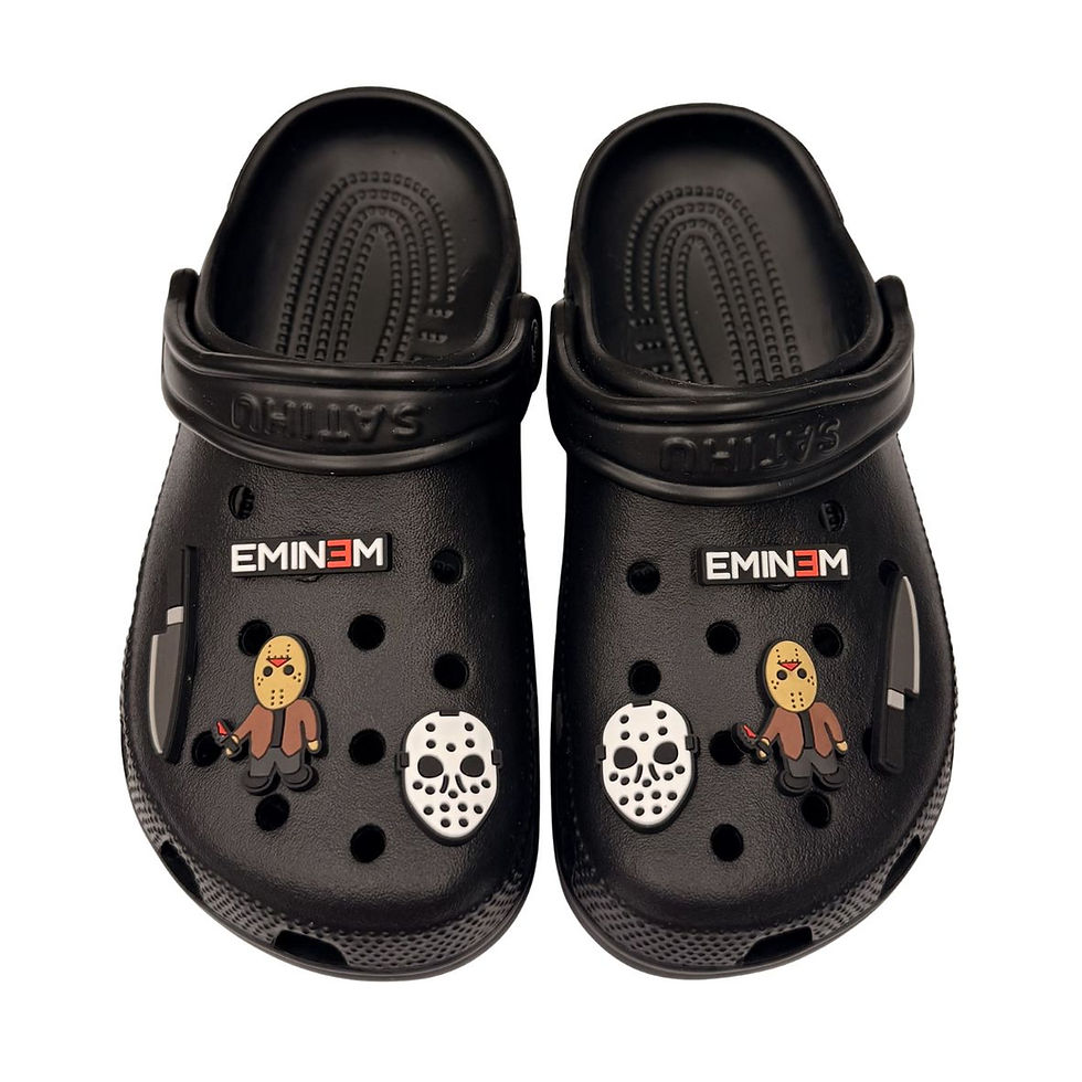 Eminem "Slim Shady" Black Clogs with Charms