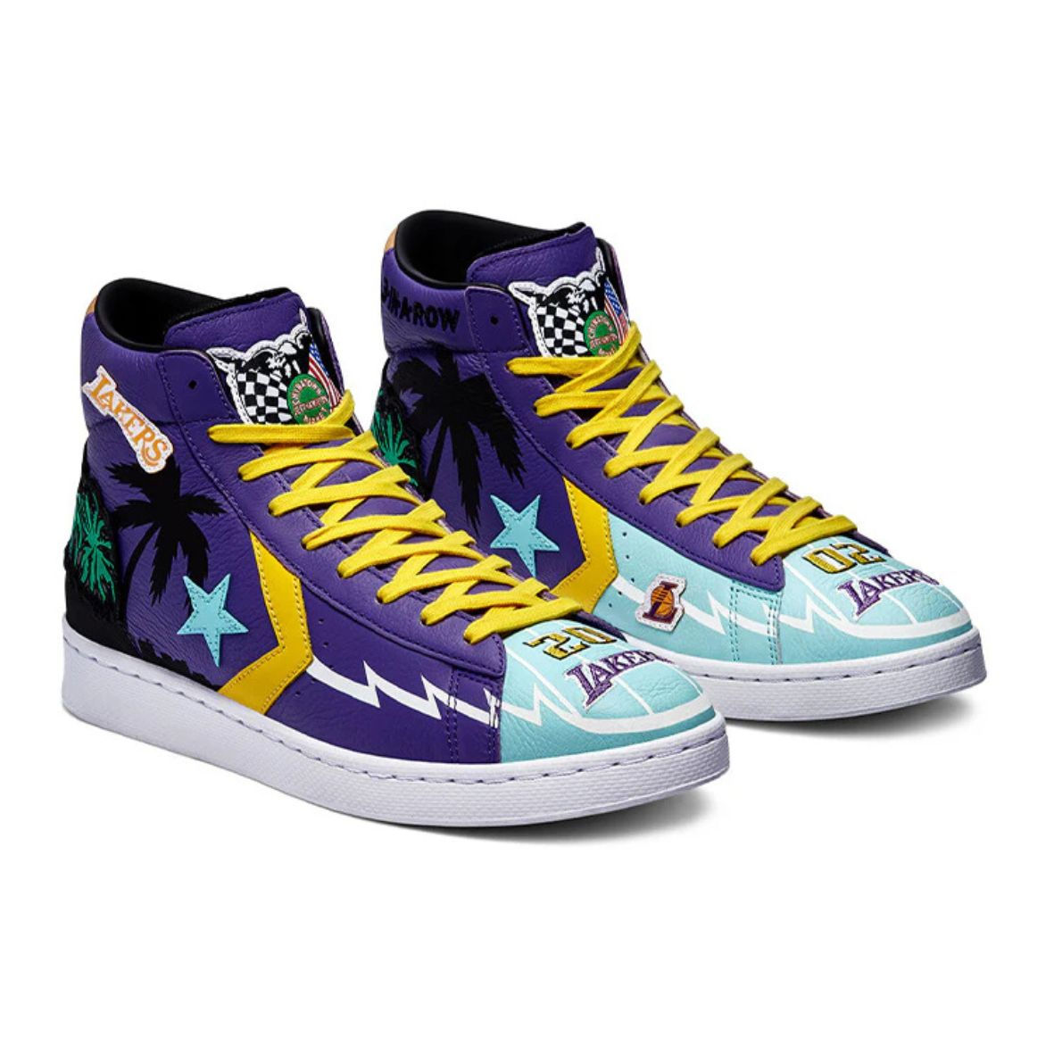 Chinatown Market Converse Pro Leather Hi 'Lakers Championship Jacket' Sneakers