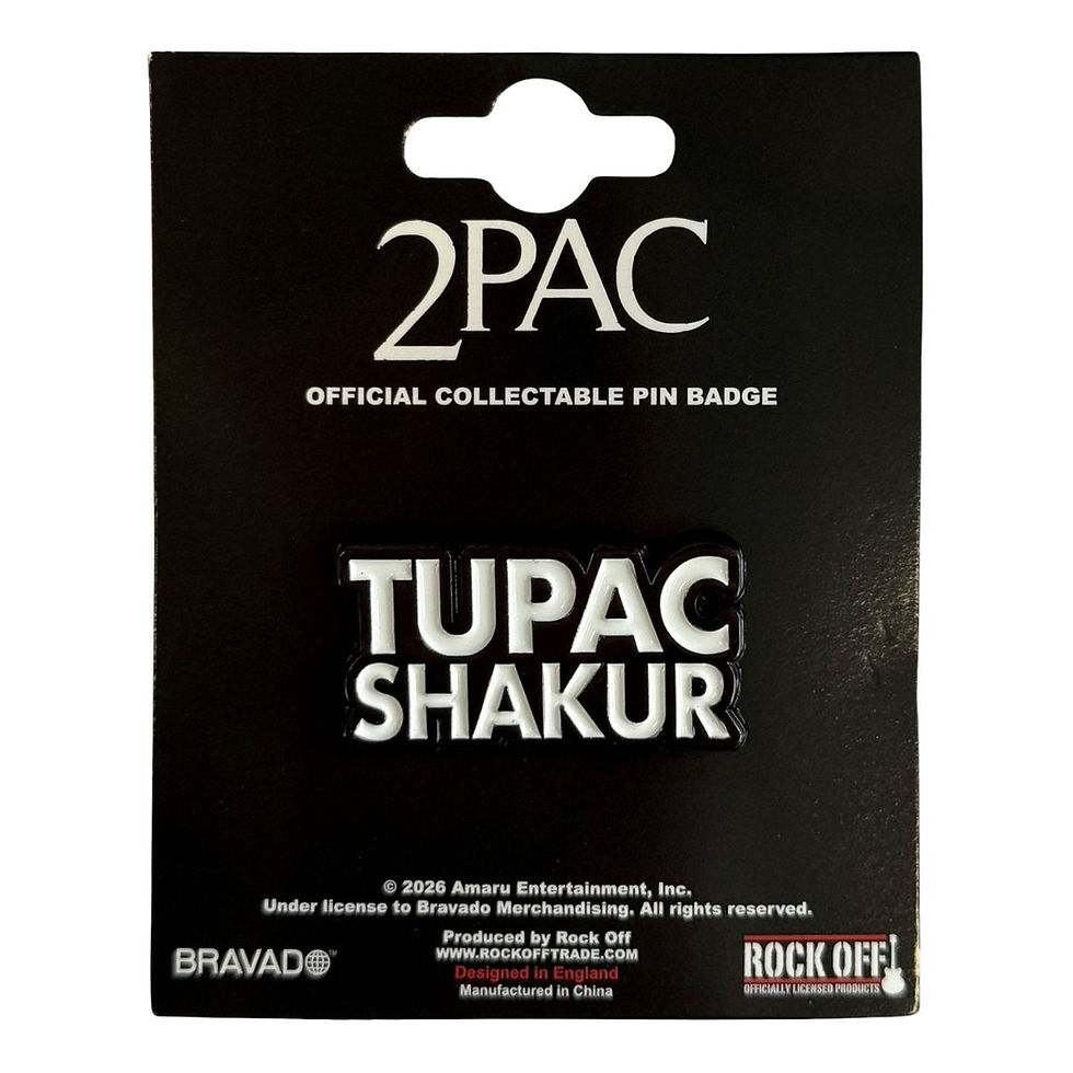 Tupac x Rock Off Text Logo Pin