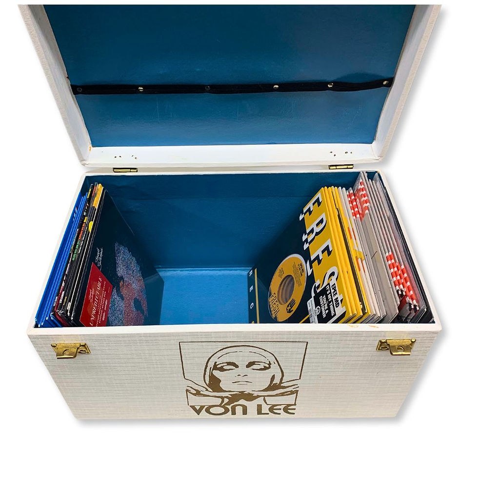縮圖：Vintage Von Lee White 45 Storage Box