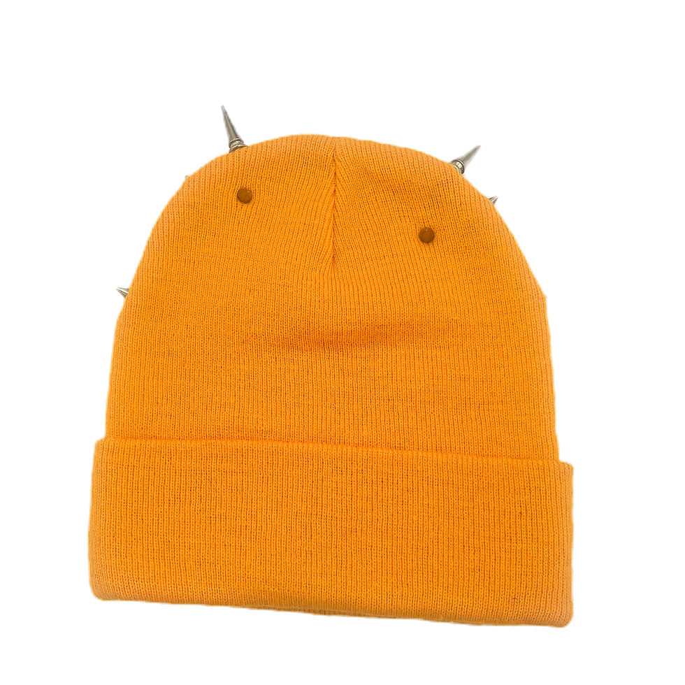 "Is For Now" Spiked Horns Cuffed Beanie