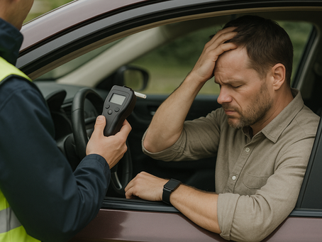 North Dakota cop giving roadside breath test