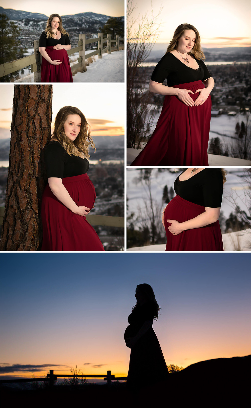 pregnancy silhouette on knox mountain in kelowna