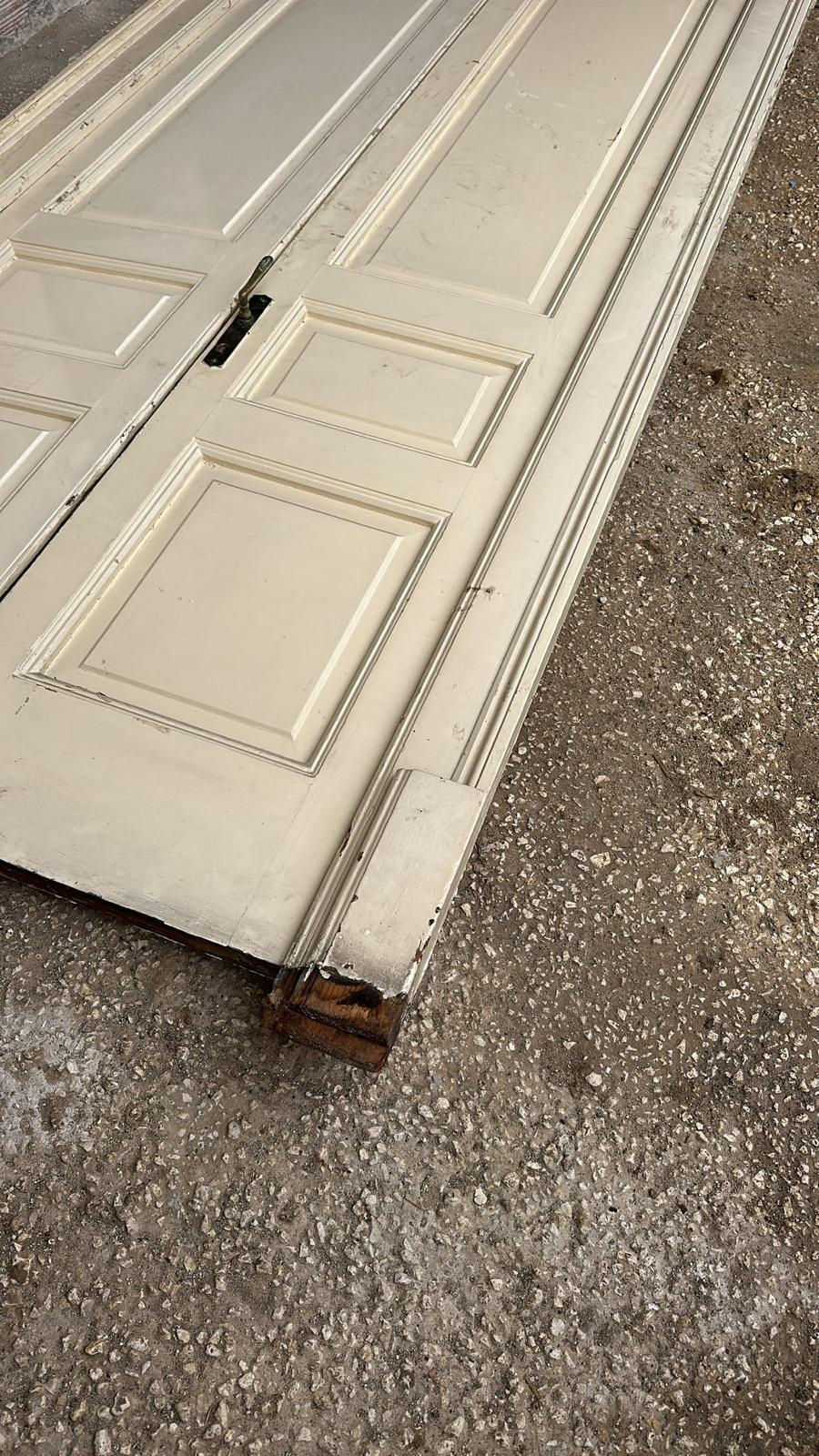 Miniatura: Porte antiche bianche in legno doppia anta con cornice - PRT 008