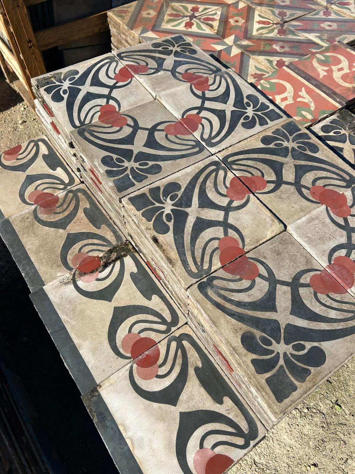 Cementine geometriche siciliane pavimento di recupero - CEM 013