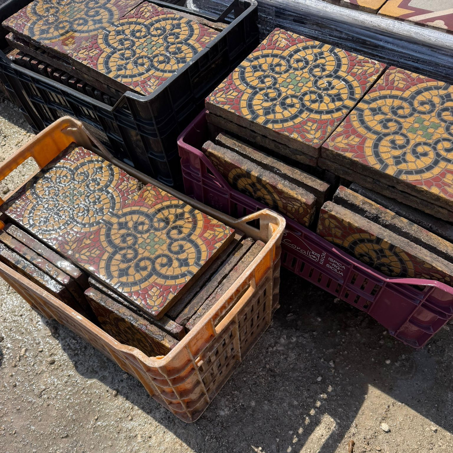 Cementine mosaico siciliane di recupero pavimento - CEM 050