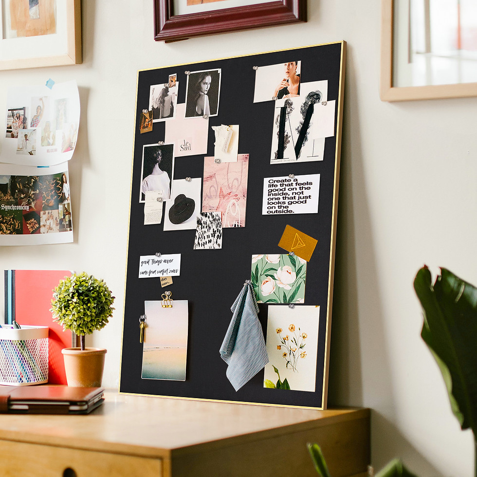 Thumbnail: Golden Aluminum Framed Fabric Cork Board