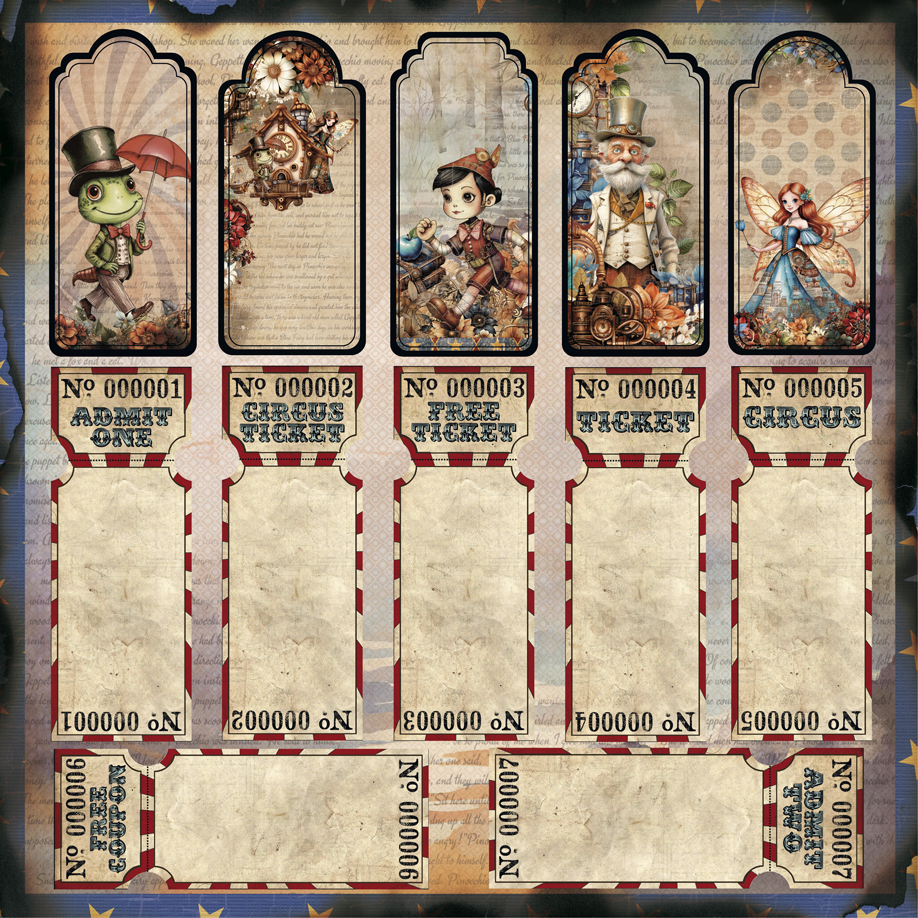 Miniature : Collection Pinocchio's Adventure - BellaLuna Crafts - 12 pages 30x30 - Compl.