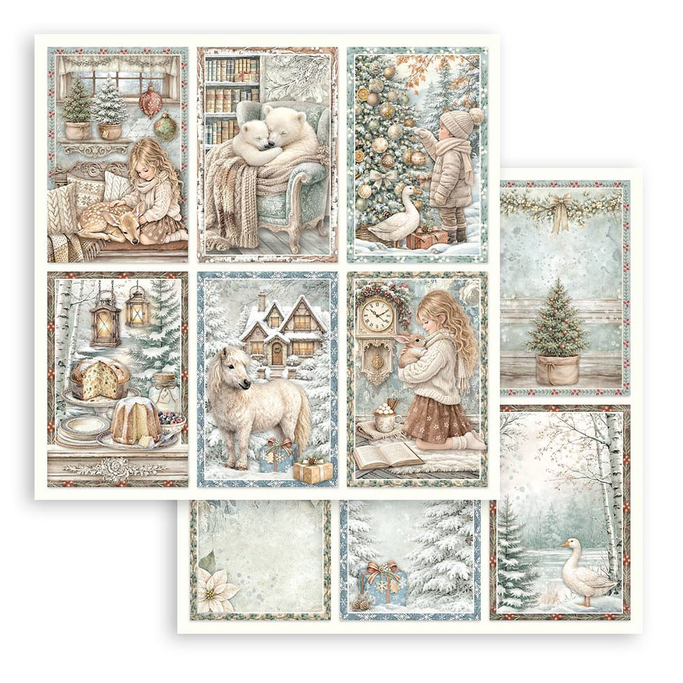 Miniature : Collection White Christmas - Stamperia - 30x30
