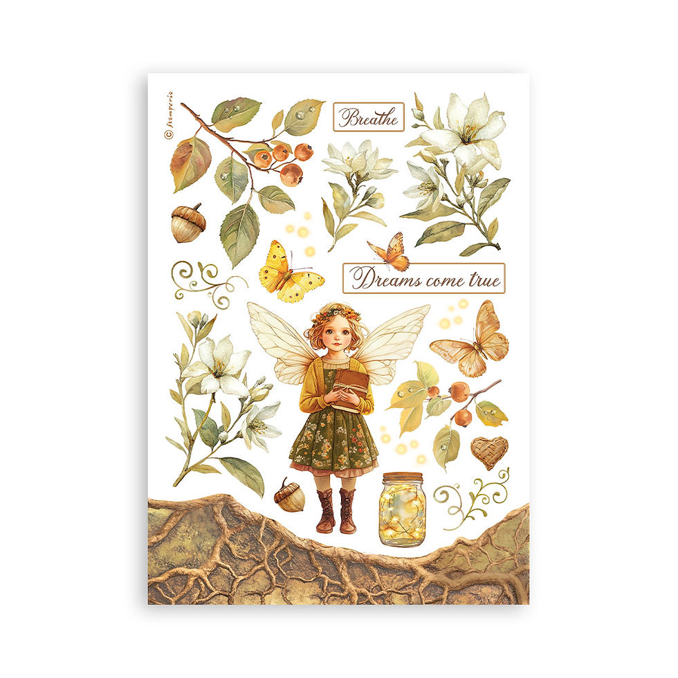Miniature : Collection Whispering Woods - 8 Feuilles autocollantes - Stamperia