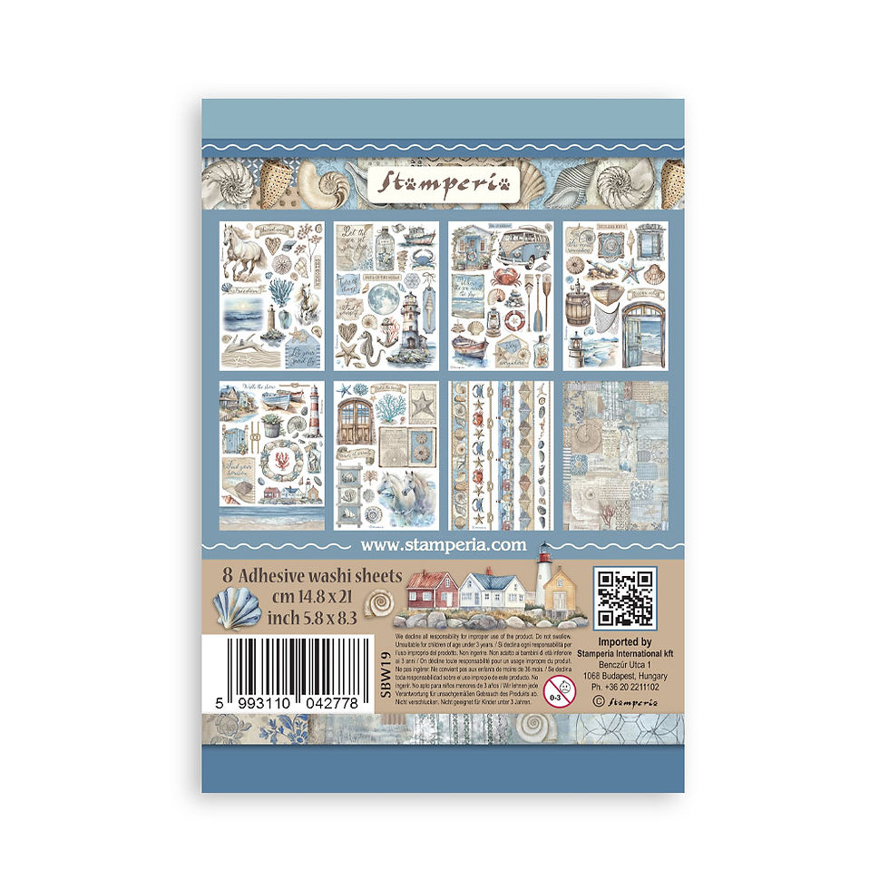 Miniature : Collection Silent Sea - 8 Feuilles autocollantes - Stamperia