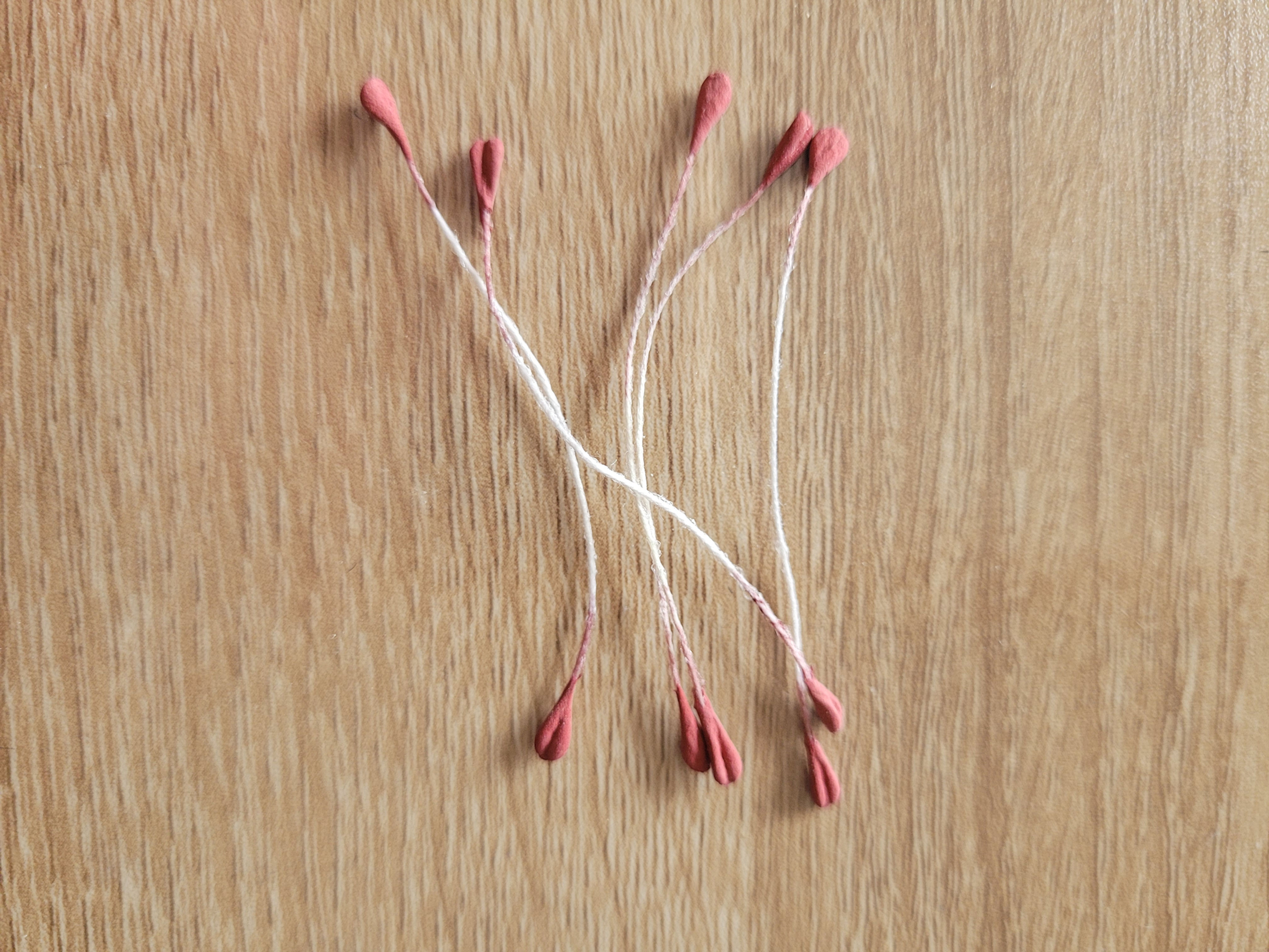 Lot de 10 Pistilles Double de Fleurs - Bordeaux