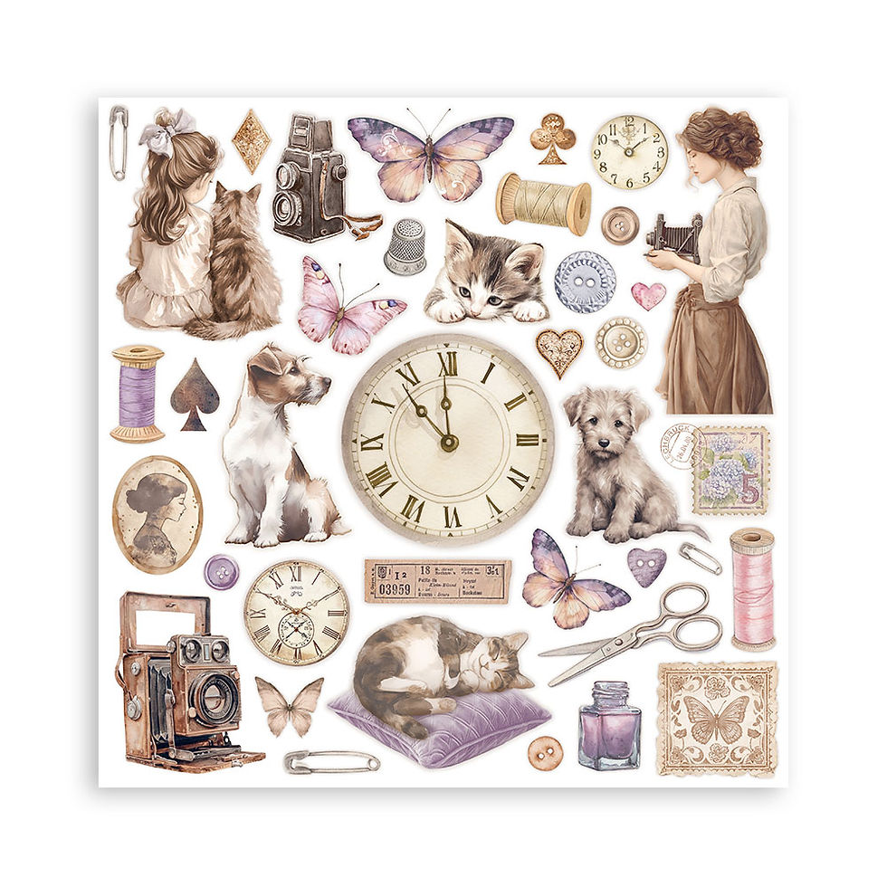 Miniature : Collection Quiet Days - Stamperia - 22 pages 1 face de 20x20