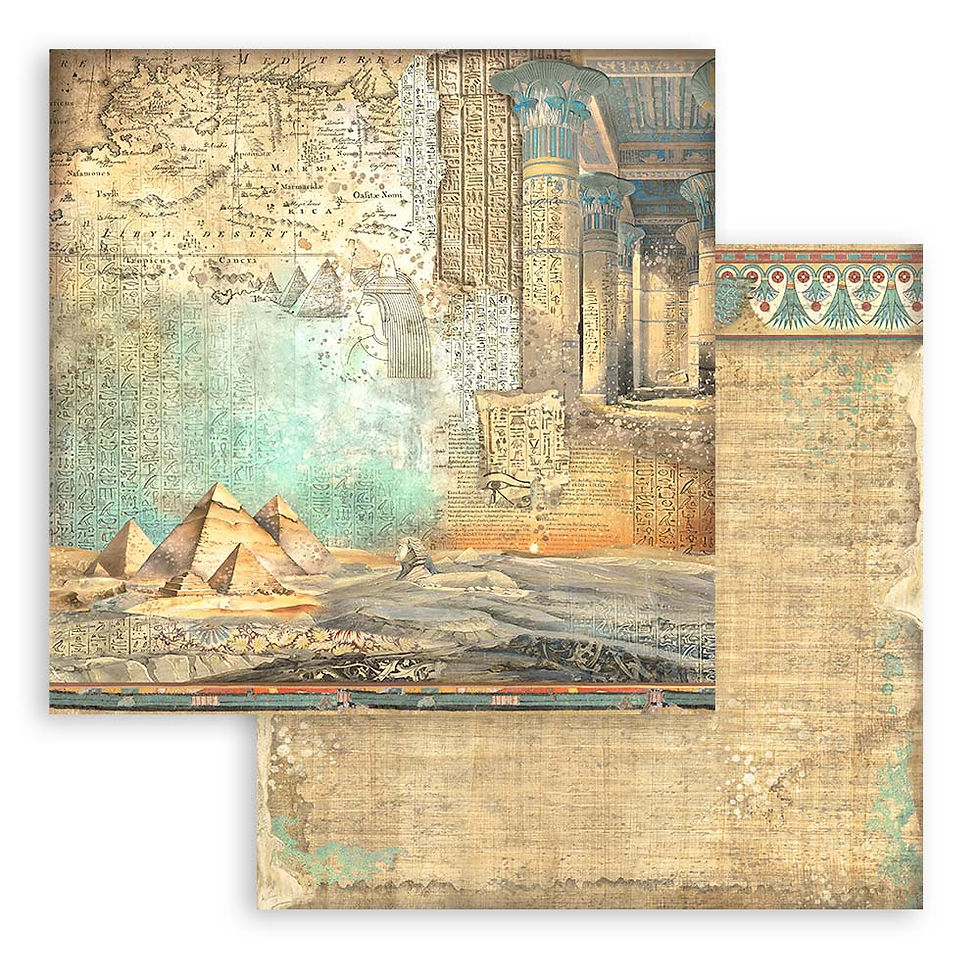 Miniature : Collection Terre des Pharaons - Backgrounds - Stamperia - 20x20