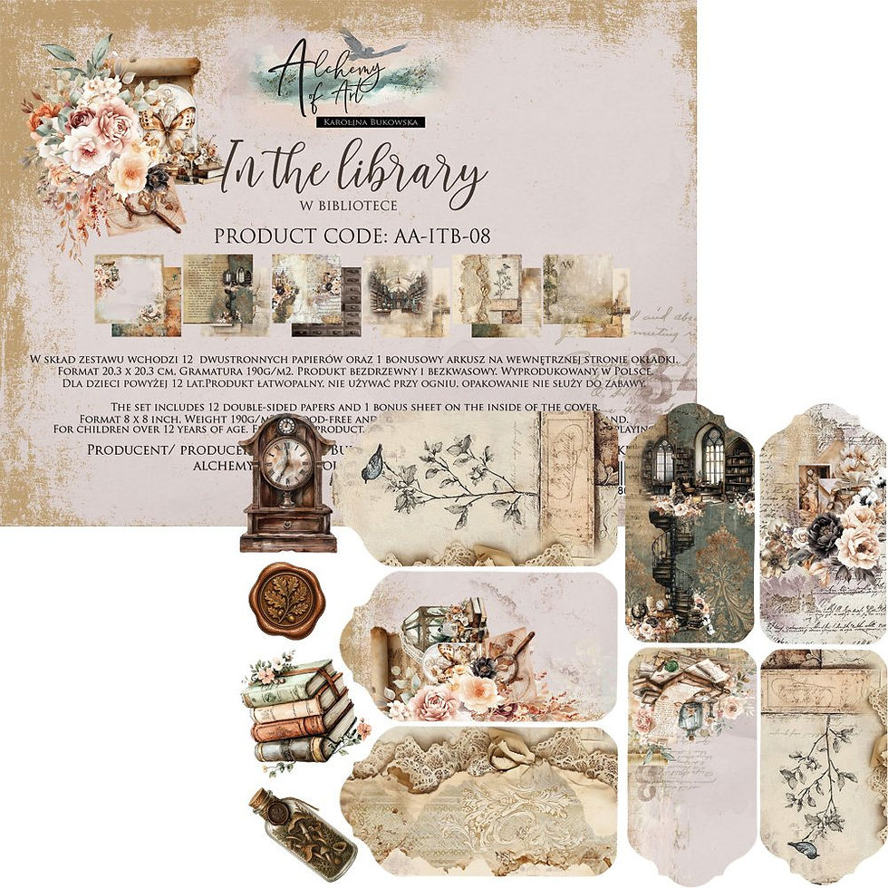Miniature : Collection In the Library - Alchemy of Art - 12 pages r/v 20x20