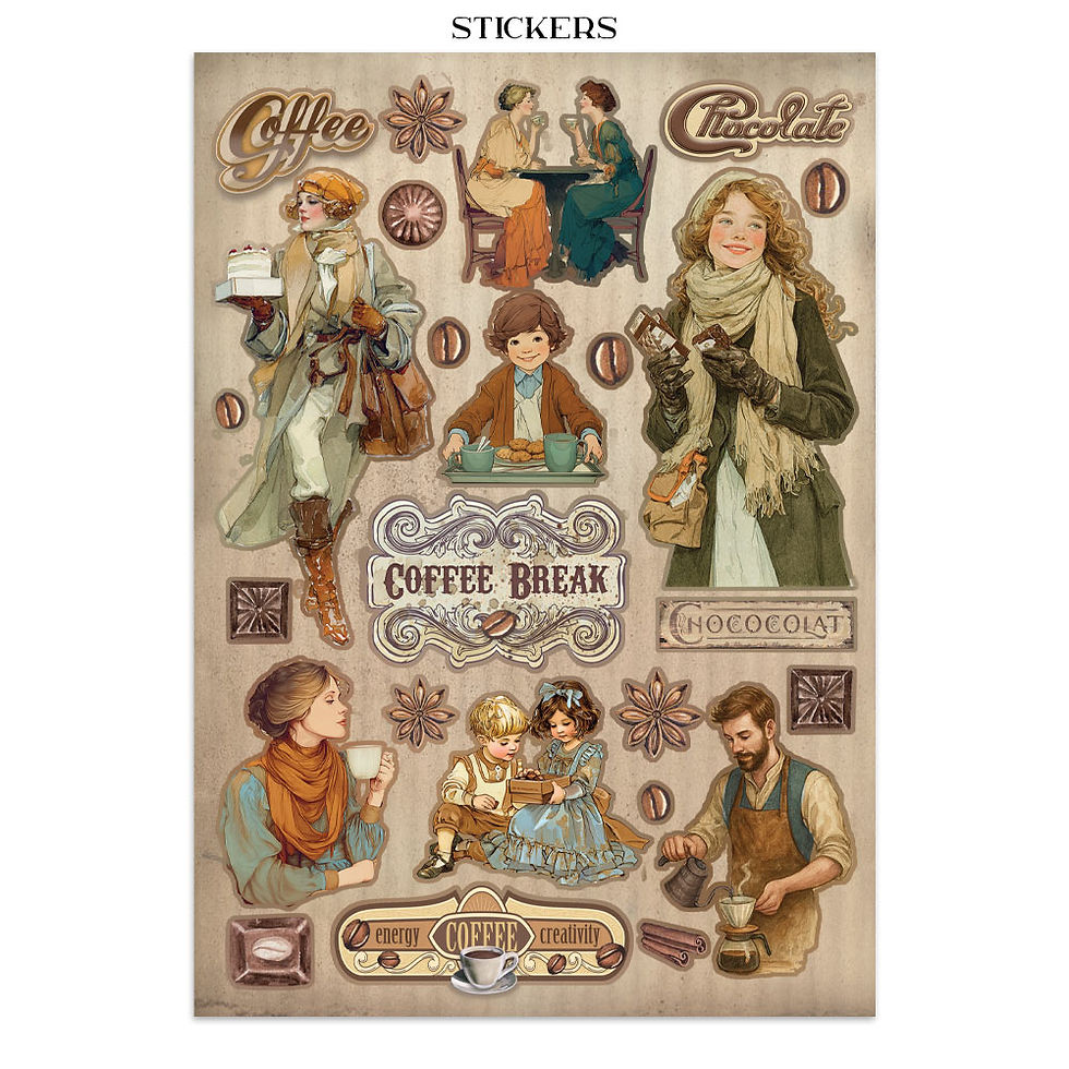 Miniature : Junk Journal Collection - Coffee and Chocolate - Stamperia