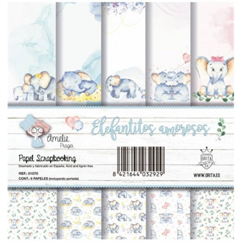 Collection Elefantitos Amorosos - Amelie PRAGER - 6 pages 30x30