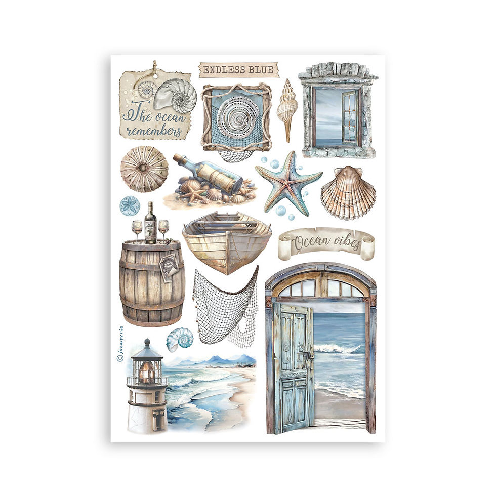 Miniature : Collection Silent Sea - 8 Feuilles autocollantes - Stamperia