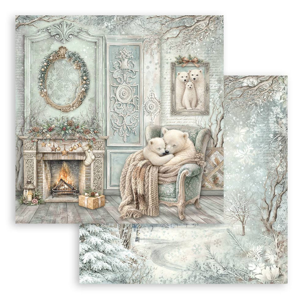 Miniature : Collection White Christmas - Stamperia - 30x30