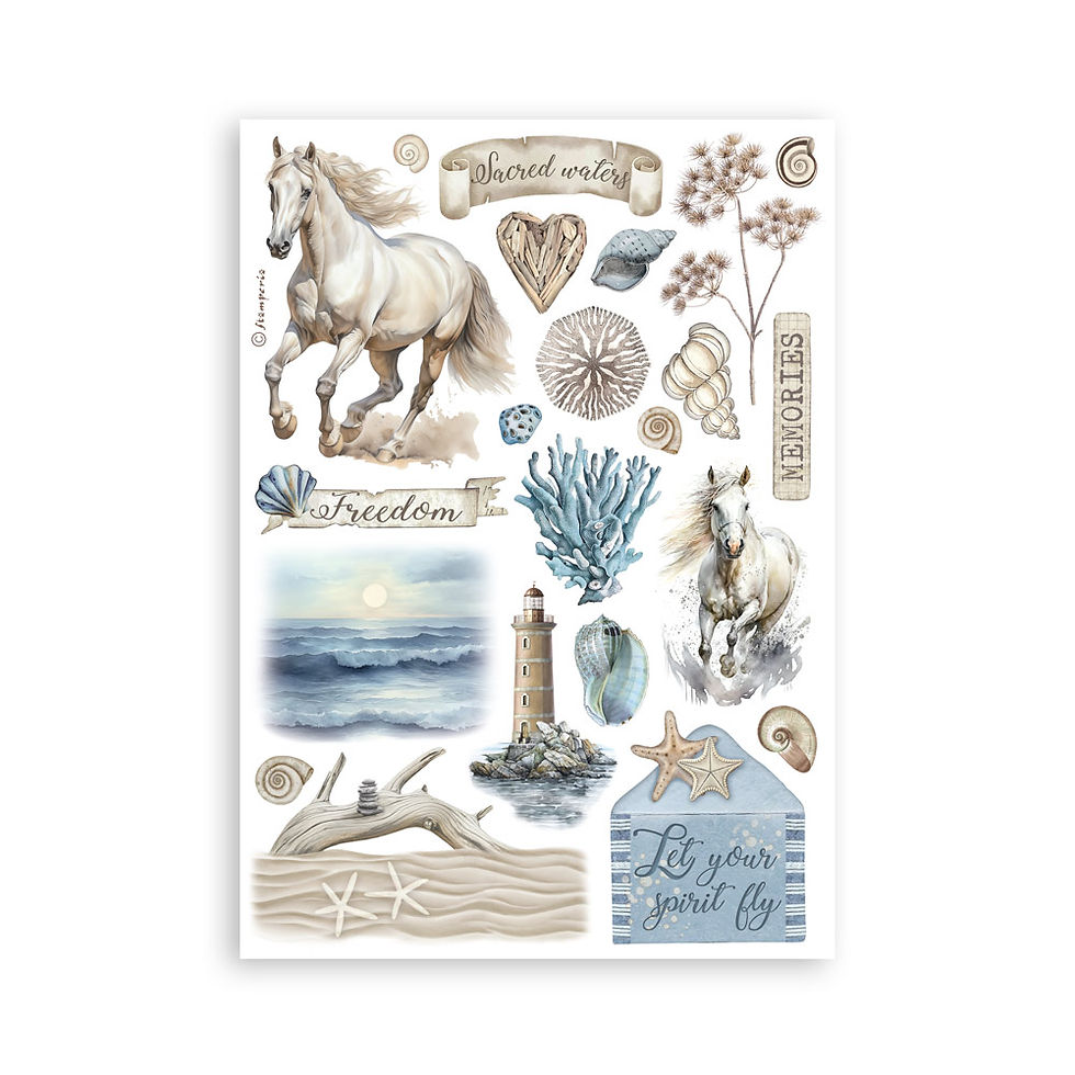 Miniature : Collection Silent Sea - 8 Feuilles autocollantes - Stamperia