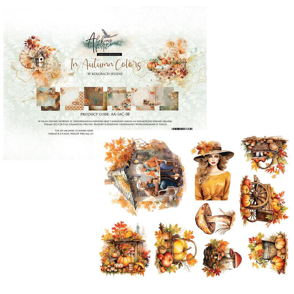 Miniature : Collection In Autumn Colors - Alchemy of Art - 12 pages r/v 20x20