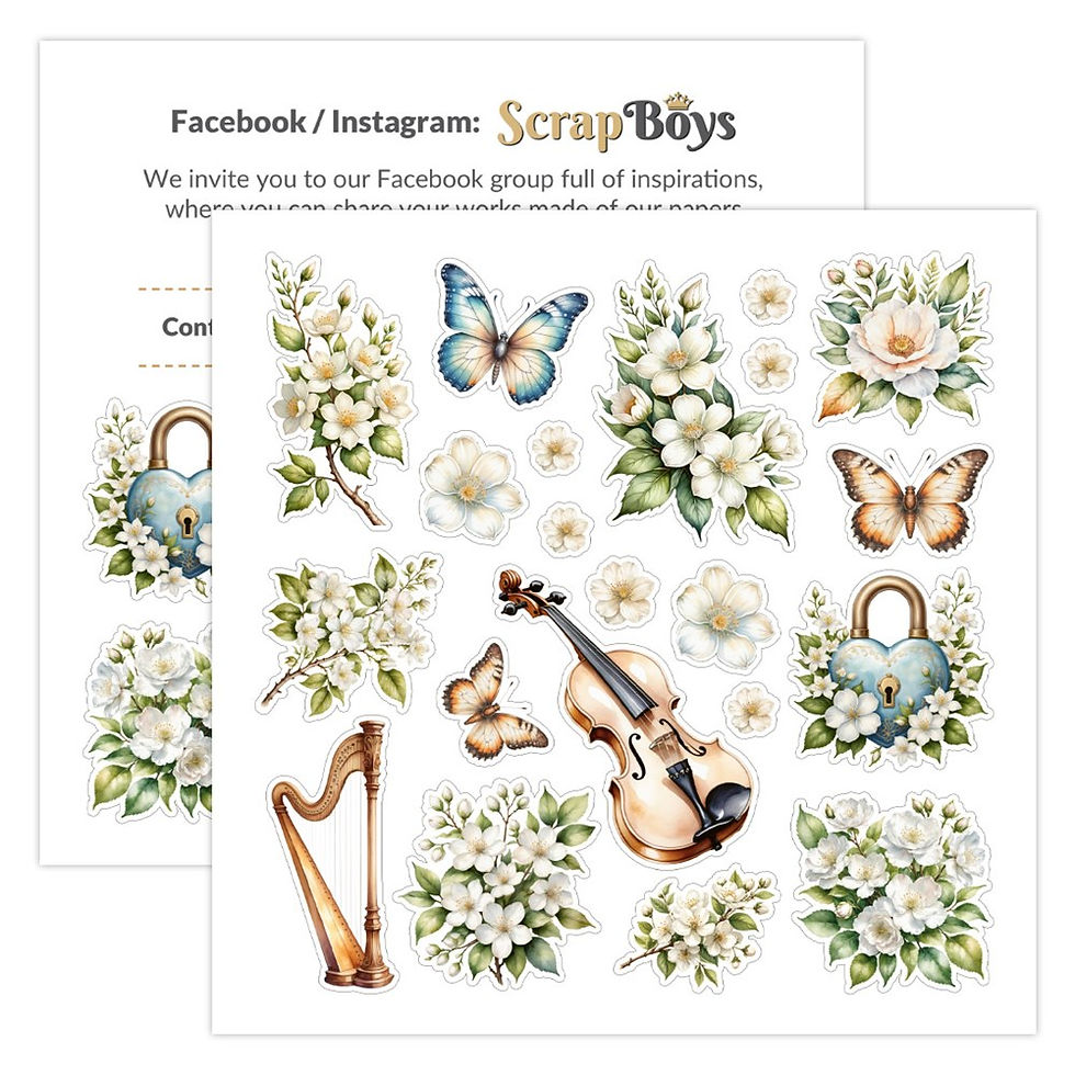 Miniature : Collection Flowers Melody - Scrapboys - 12 pages rv 20x20