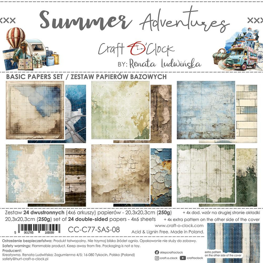 Collection Summer Adventures - Basic Set - Craft O'Clock - 24 pages 20x20
