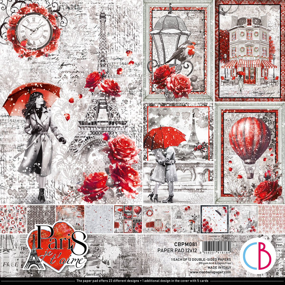 Collection Paris Je t'aime - Ciao Bella - 12 pages 30x30