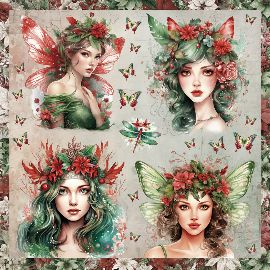 Miniature : Collection Xmas Fantasy - BellaLuna Crafts - 12 pages 20x20 - Découpe