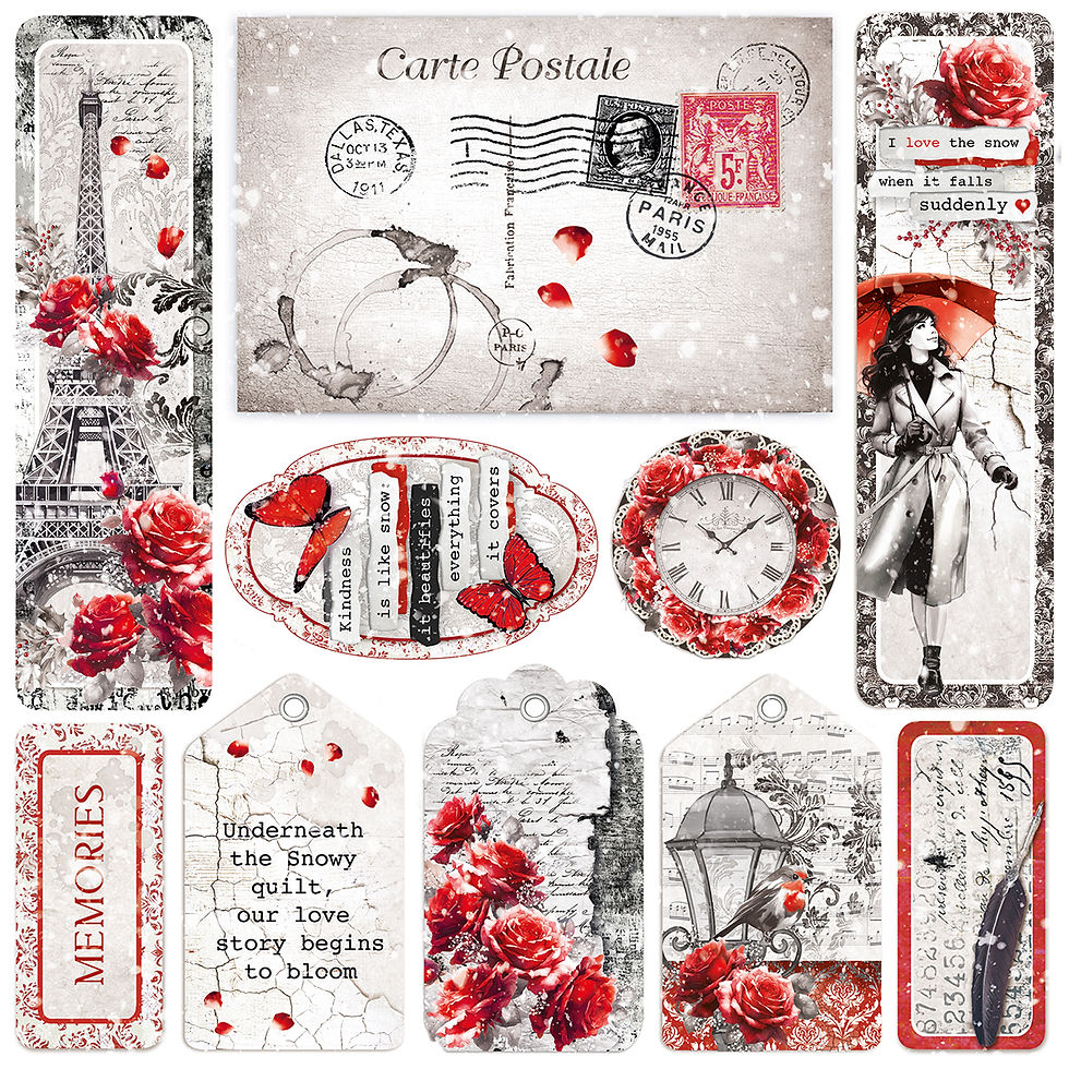 Miniature : Collection Paris Je t'aime - Vellum - Ciao Bella - 6 pages de 15x15