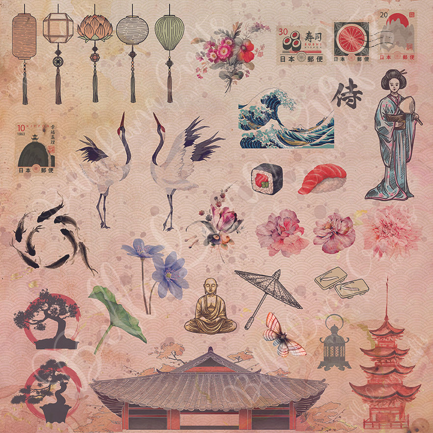Miniature : Collection Love in Japan - BellaLuna Crafts - 24 pages 30x30
