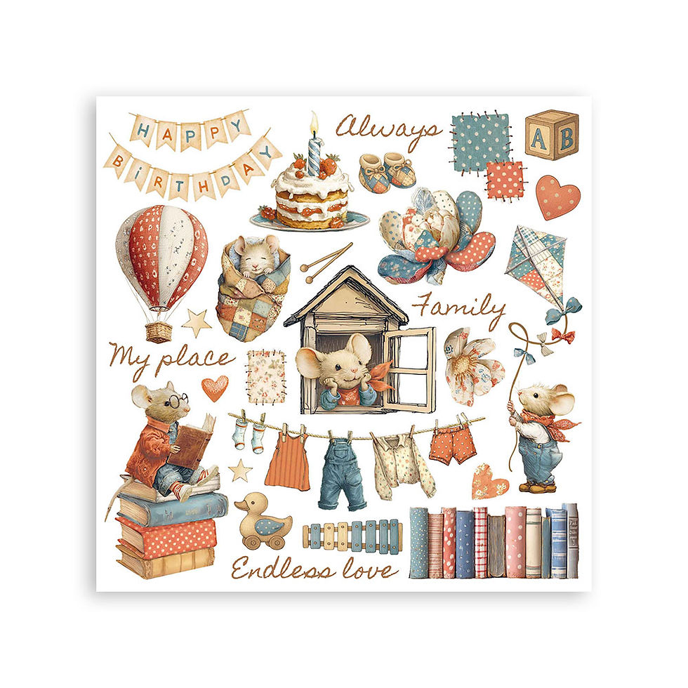 Miniature : Collection Family - Assortiment 6 thèmes - Stamperia - Rub-on