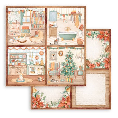 Miniature : Collection All Around Christmas - Stamperia - 10 pages r/v de 20x20