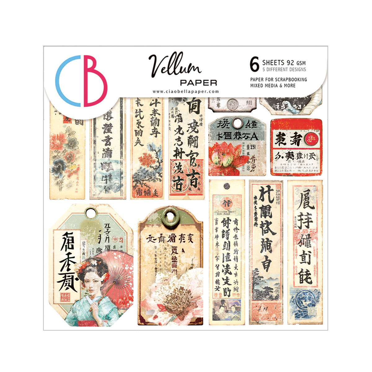 Collection Land of Rising Sun - Vellum - Ciao Bella - 6 pages de 15x15