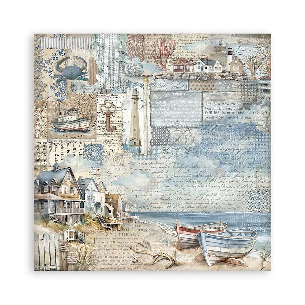 Miniature : Collection Silent Sea - Stamperia - 22 pages 1 face de 20x20