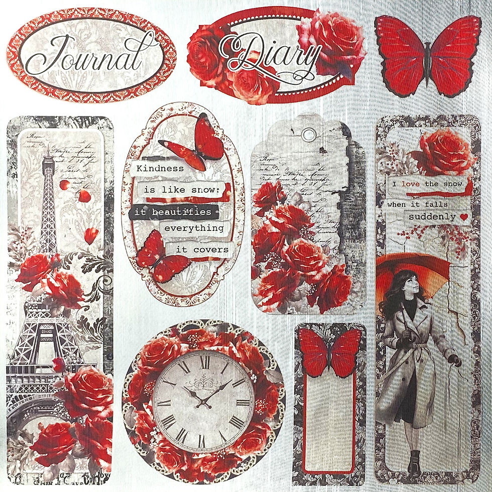 Miniature : Collection Paris Je t'aime - Deluxe Paper - Ciao Bella - 5 pages de 15x15