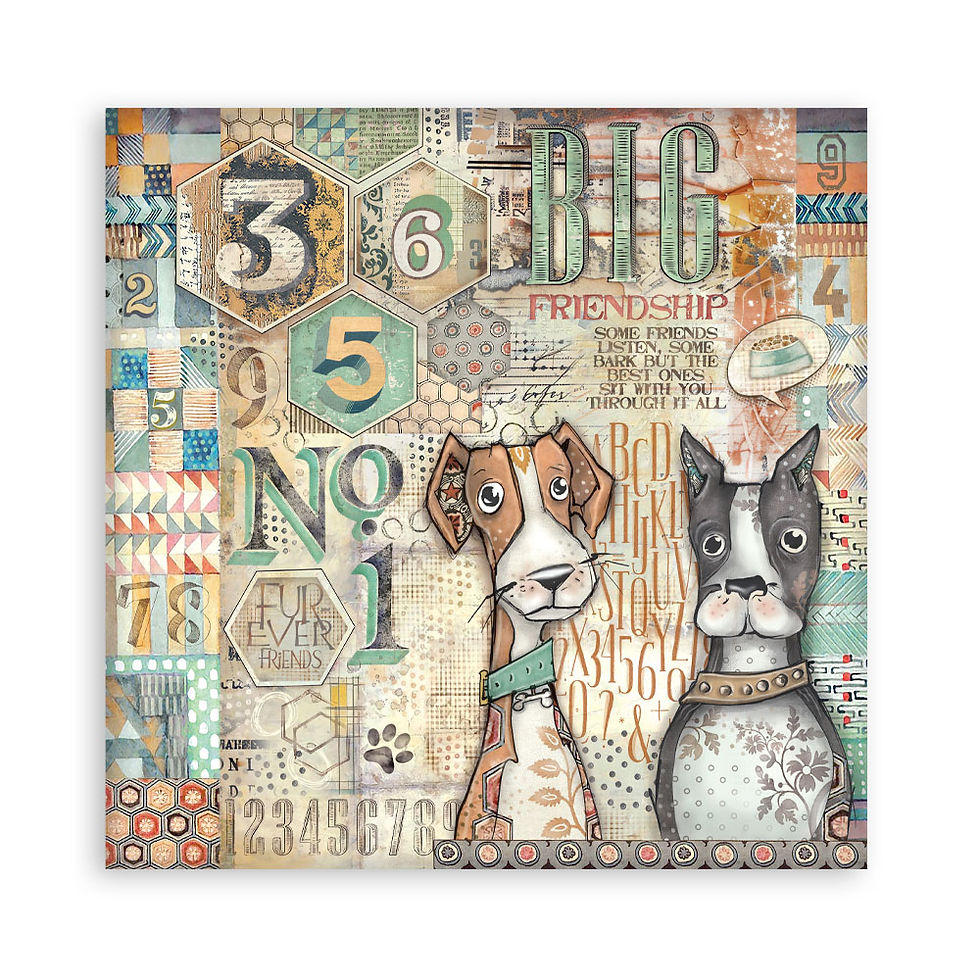 Miniature : Collection Furry Friends - Stamperia - 22 pages 1 face de 30x30