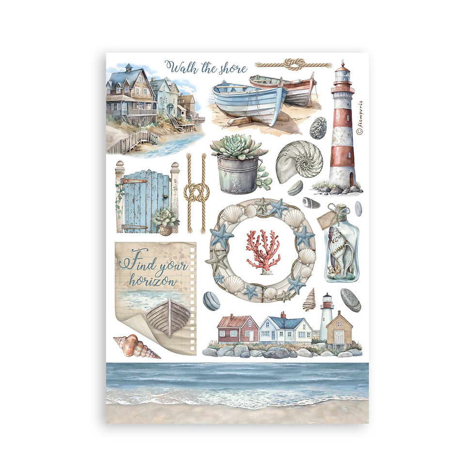 Miniature : Collection Silent Sea - 8 Feuilles autocollantes - Stamperia
