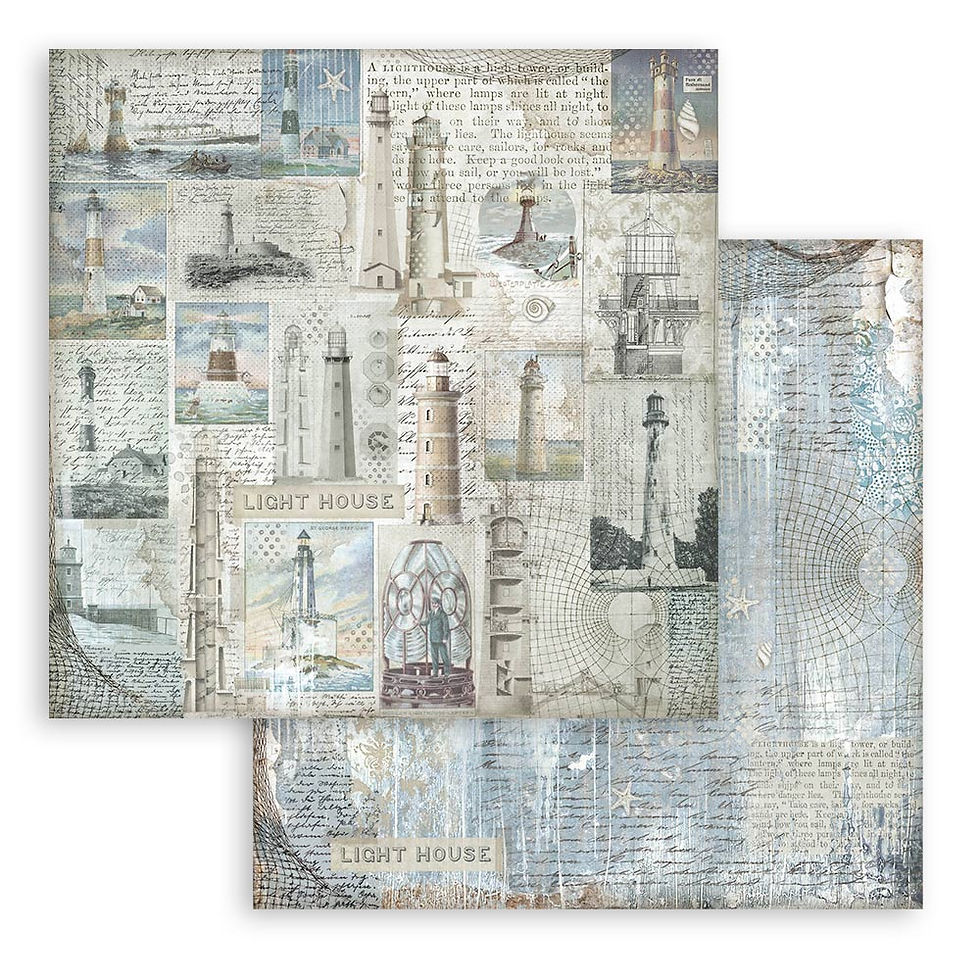Miniature : Collection Silent Sea - Backgrounds - Stamperia - 30x30