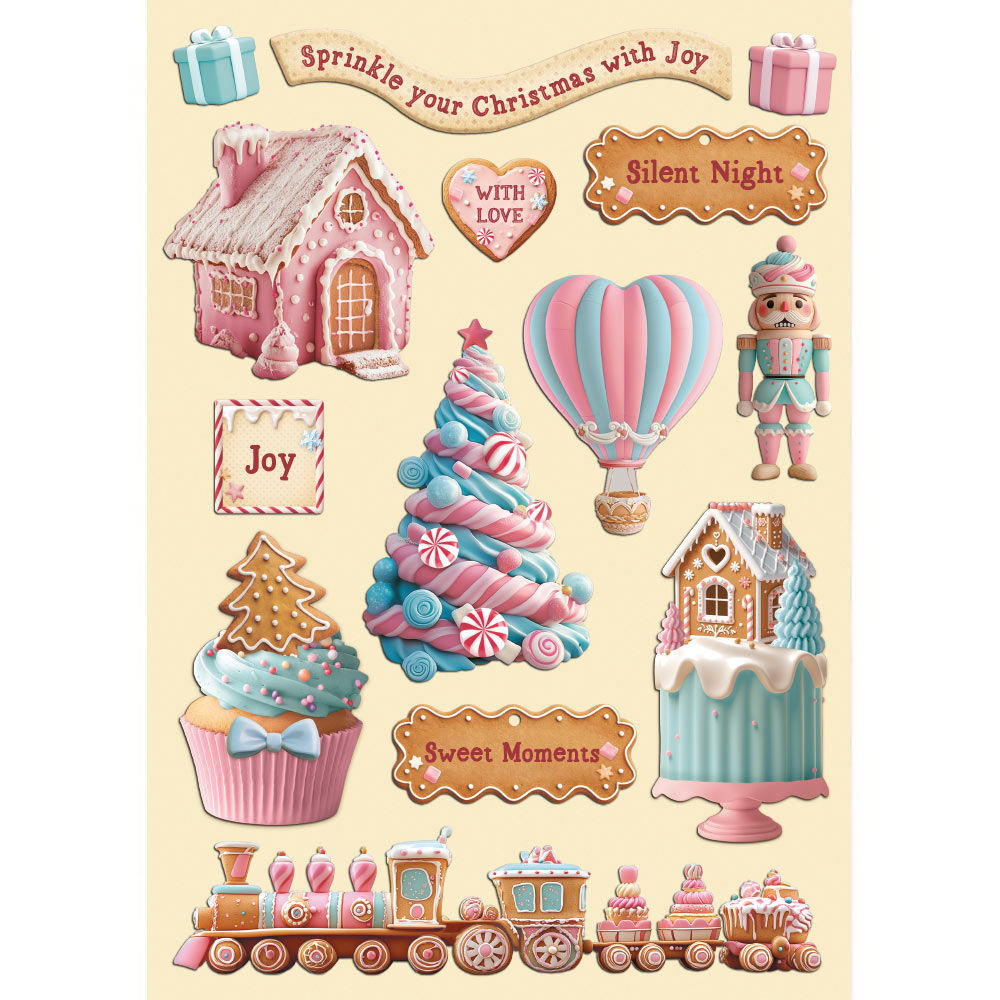Collection Candy Christmas - Stamperia - Découpes Bois