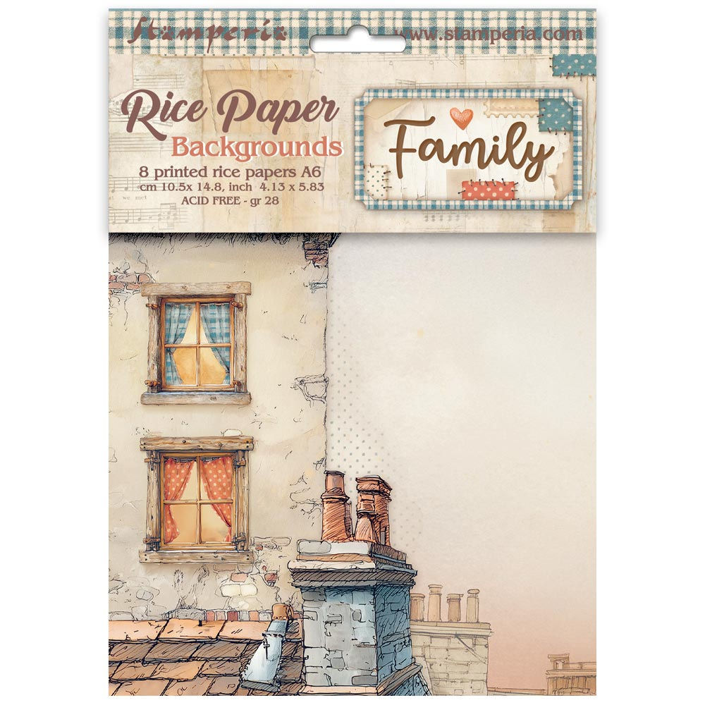 8 FeuilleS de riz - Family - Stamperia