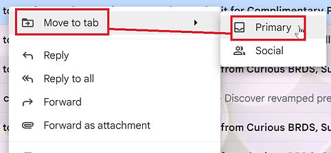 gmail move to tab. sms to email