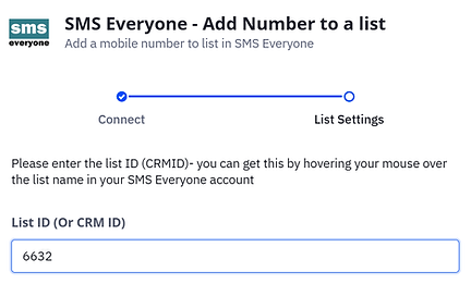 enter list id into active campaign