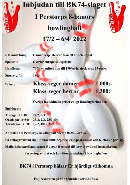 Inbjudan till BK74-Slaget.